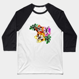 Hibiscus Trio - Corner Baseball T-Shirt